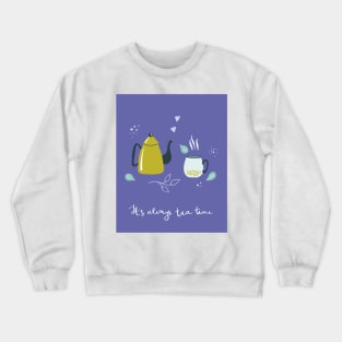 Tea time print Crewneck Sweatshirt